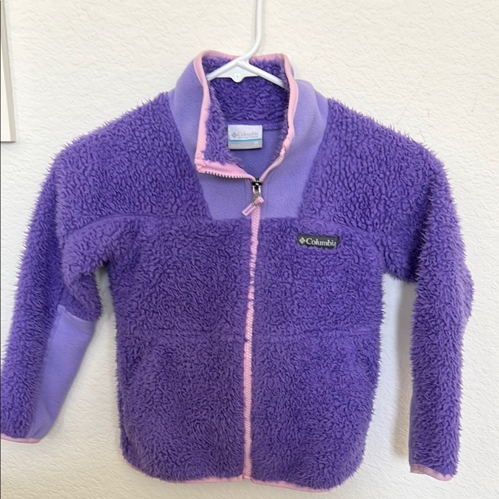 Columbia Lavender Fleece Jacket with Pink Trim
